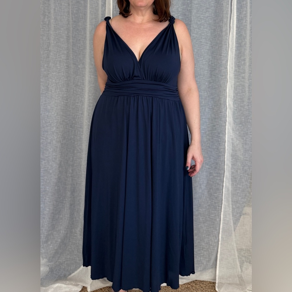 SHEIN Deep Blue Midi Dress